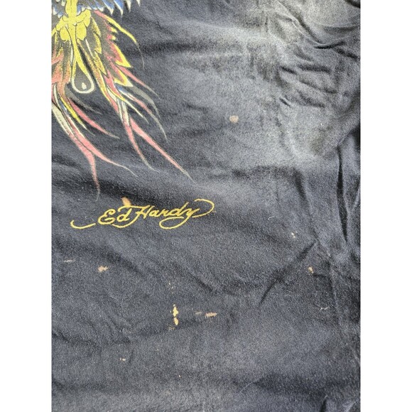 Ed Hardy Phoenix Graphic T-Shirt Black Sz Large Vtg Y2K - Picture 5 of 10